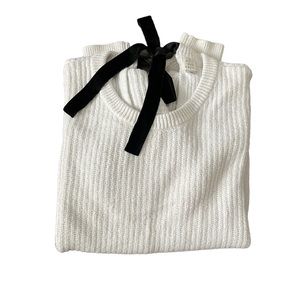 AND A New Day Off White Knit Sweater Pullover Sweatshirt Top long Sleeve Boxy